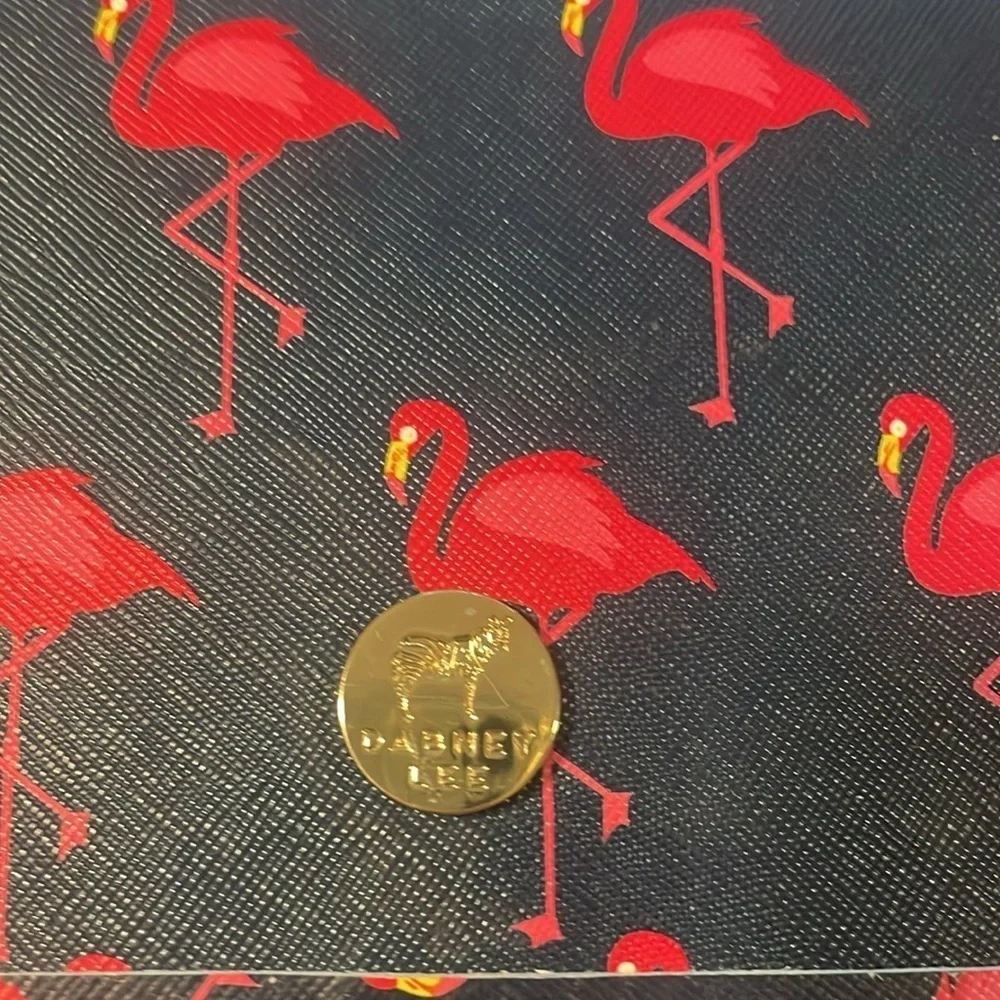 Dabney Lee Navy and Pink Flamingos Hanging Travel case New Without Tags Tropical